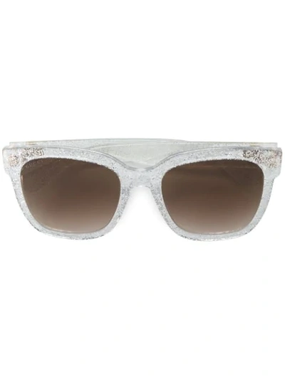 Shop Gucci Eyewear Transparent Glitter Cat-eye Sunglasses - Farfetch