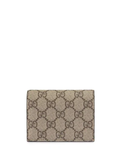 Shop Gucci Gg Supreme Card Case Wallet In Neutrals