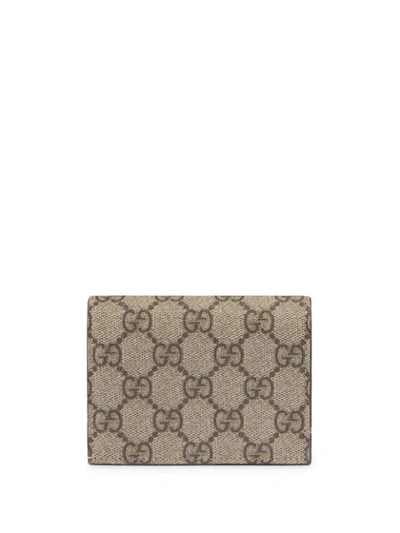 Shop Gucci Gg Supreme Card Case Wallet In Neutrals