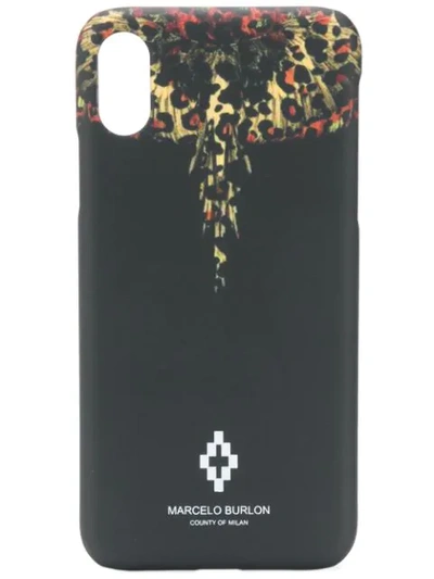Shop Marcelo Burlon County Of Milan Wings Leopard Iphone X Case In Black