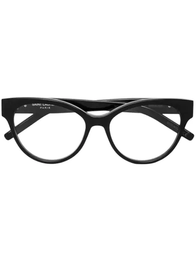 SAINT LAURENT EYEWEAR CAT-EYE FRAMED GLASSES - 黑色