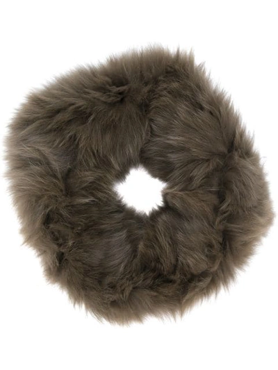 Shop Yves Salomon Knitted Fox Fur Snood In A8077