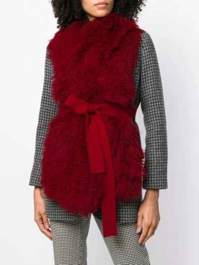 P.a.r.o.s.h . Long Belted Stole - Red In Red