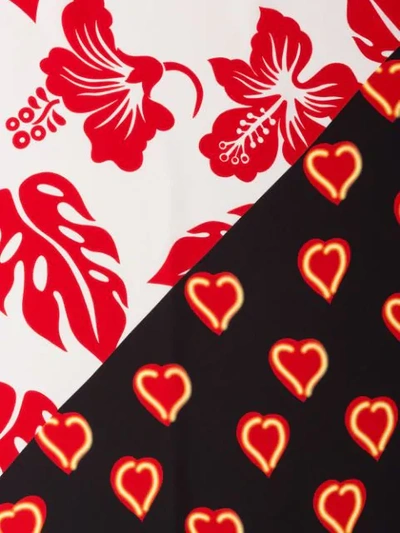 Shop Prada Heart Print Scarf In Red
