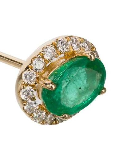 Shop Rosa De La Cruz Emerald Diamond Stud Earring In Gold