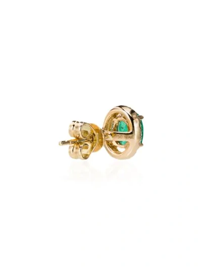 Shop Rosa De La Cruz Emerald Diamond Stud Earring In Gold