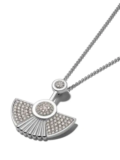Shop Fairfax & Roberts 18kt White Gold Cleopatra Diamond Pendant Necklace In Silver