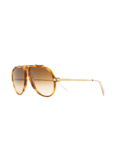 Shop Celine Aviator Sunglasses In Brown