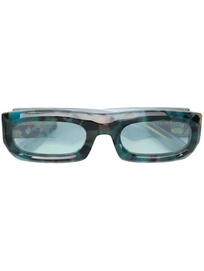 Shop Jacques Marie Mage Christa Rectangular Sunglasses - Blue