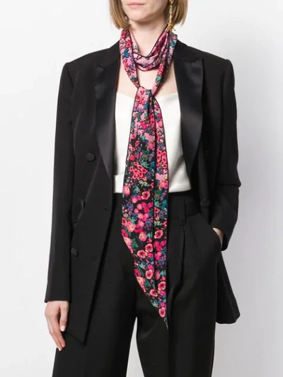 Shop Givenchy Floral-print Neck Tie In Black