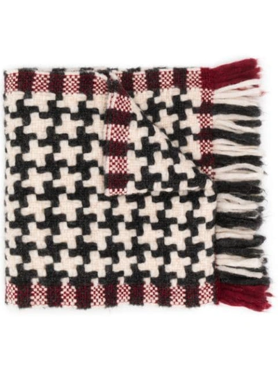Shop Faliero Sarti Cross Pattern Knit Scarf In 69150