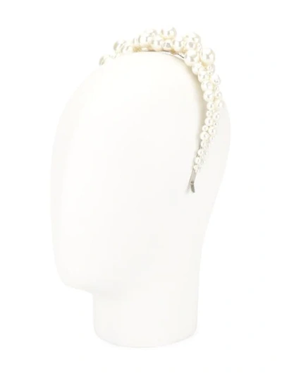 Shop Simone Rocha Faux Pearl Hairband In Silver