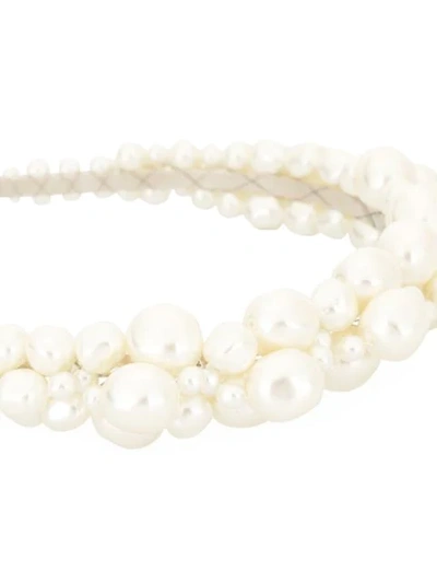 Shop Simone Rocha Faux Pearl Hairband In Silver