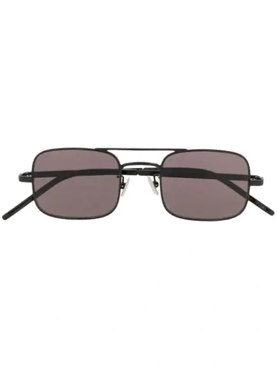 Shop Saint Laurent Square Shaped Sunglasses In Black