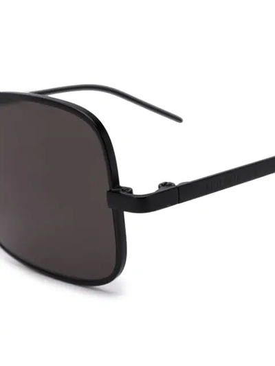 Shop Saint Laurent Square Shaped Sunglasses In Black