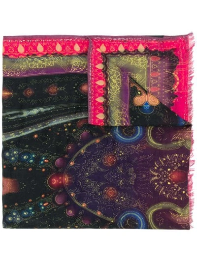 Shop Etro Mixed Print Scarf - Multicolour