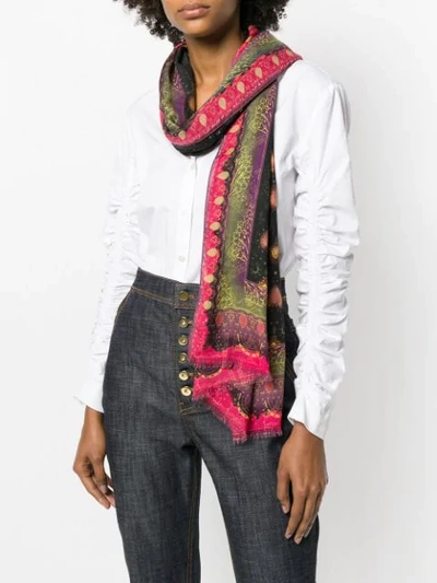 Shop Etro Mixed Print Scarf - Multicolour