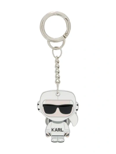 Shop Karl Lagerfeld Karl Space Keychain - White