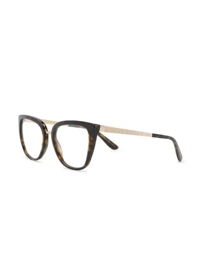 Shop Dolce & Gabbana Cat-eye Shapes Glasses In Brown