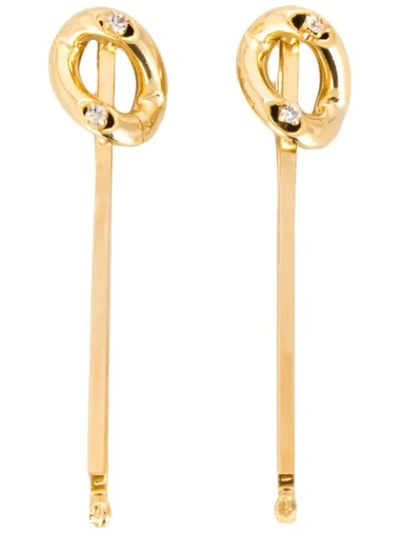 Shop Rosantica Embellished Hair Pins In Gold