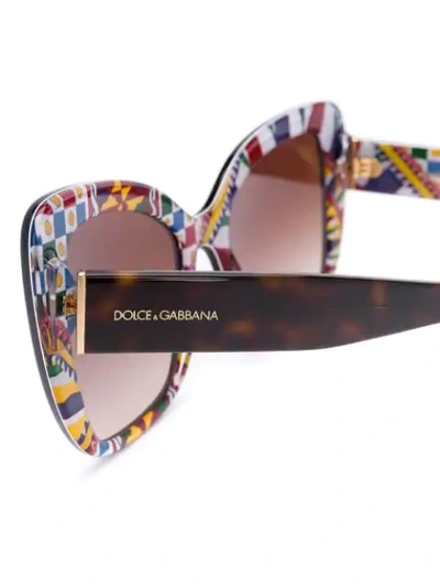 Shop Dolce & Gabbana Oversized Cat Eye Sunglasses In Black