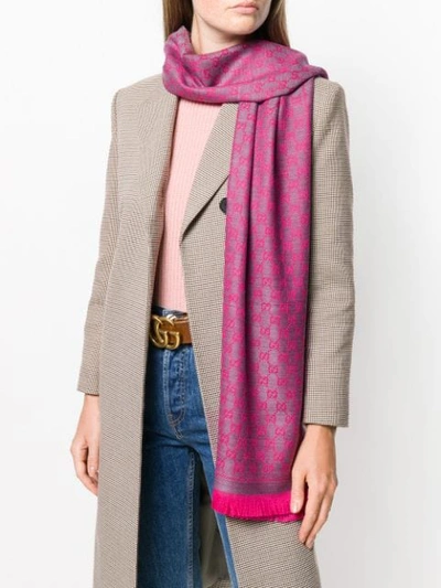 Gucci Gg Supreme Scarf In 1372 Pink
