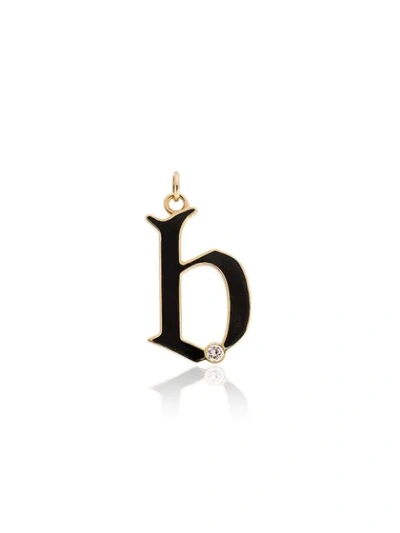 Shop Foundrae 18k Gold And Diamond B Initial Charm - Black