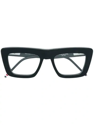 Shop Thom Browne Square Glasses In Black