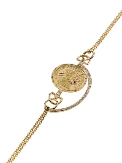 Shop Anissa Kermiche Metallic 18k Gold Coin Diamond Bracelet
