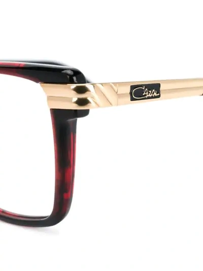 Shop Cazal Square Frame Glasses In Red