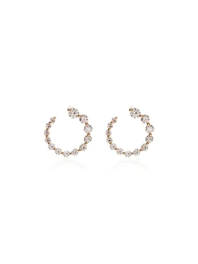 Shop Anita Ko 18kt Gold And Diamond Hoop Earrings