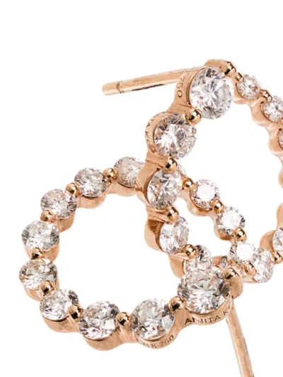 Shop Anita Ko 18kt Gold And Diamond Hoop Earrings