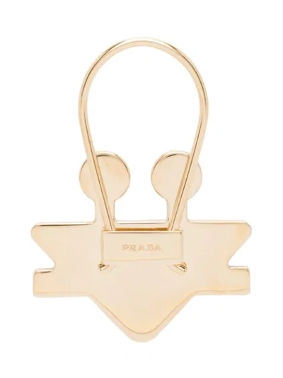 Shop Prada Logo Keychains In White