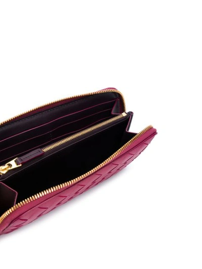 Shop Bottega Veneta Intrecciato Zip-around Continental Wallet In Pink