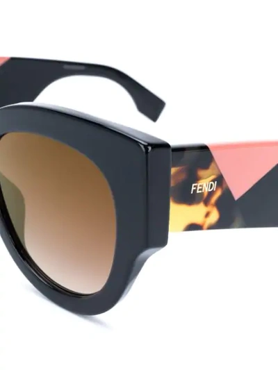 Shop Fendi Facets Sunglasses In Black