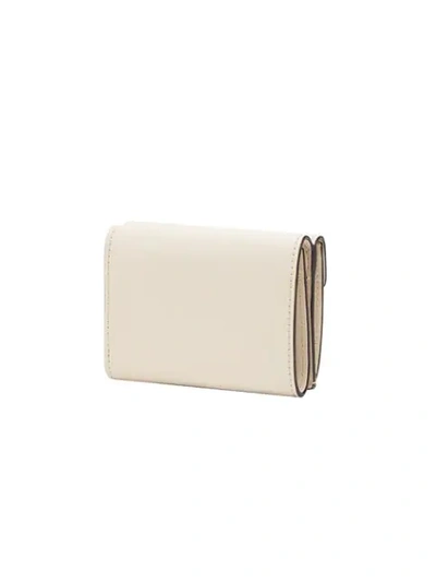 Shop Fendi Tri-fold Wallet In White