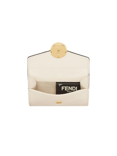Shop Fendi Tri-fold Wallet In White