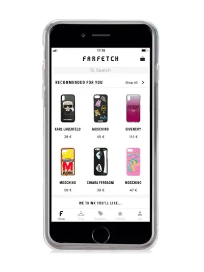 Shop Karl Lagerfeld Signature Glitter Iphone 8 Plus Case In Neutrals