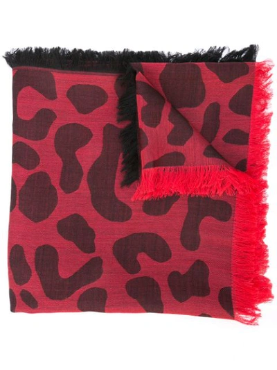 Shop Carolina Herrera Animal-print Scarf - Red