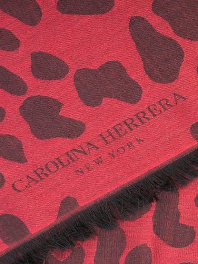 Shop Carolina Herrera Animal-print Scarf - Red