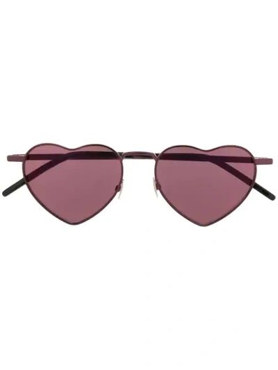 SAINT LAURENT EYEWEAR HEART SHAPED SUNGLASSES - 粉色