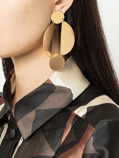 Shop Annie Costello Brown Long Split Circle Earrings In Metallic