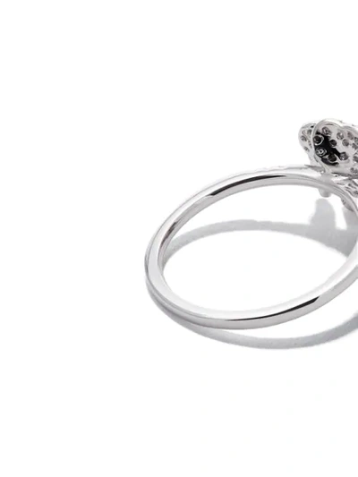 Shop As29 18kt White Gold Roselia Flower Medium Diamond Ring In Silver