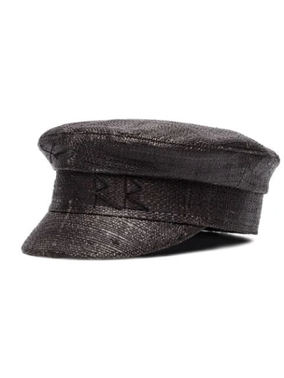 Shop Ruslan Baginskiy Baker Boy Woven Hat In Grey