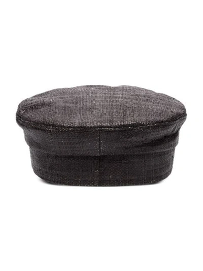 Shop Ruslan Baginskiy Baker Boy Woven Hat In Grey