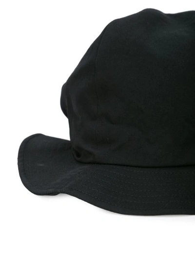 Shop Yohji Yamamoto Side Tuck Detail Hat In Black