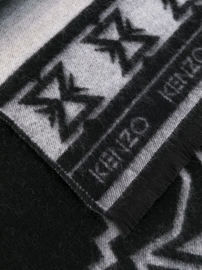 Shop Kenzo Gradient-effect Logo Scarf In Grey