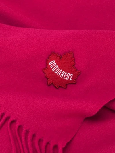 Shop Dsquared2 Maple Leaf Patch Scarf In Pink