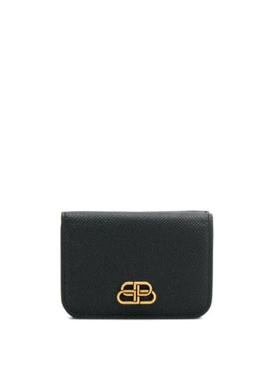 Shop Balenciaga Bb Mini Wallet In Black