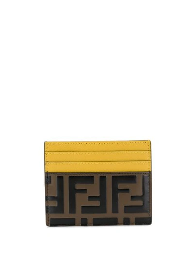 Shop Fendi Zucca Print Card Holder In 黑色